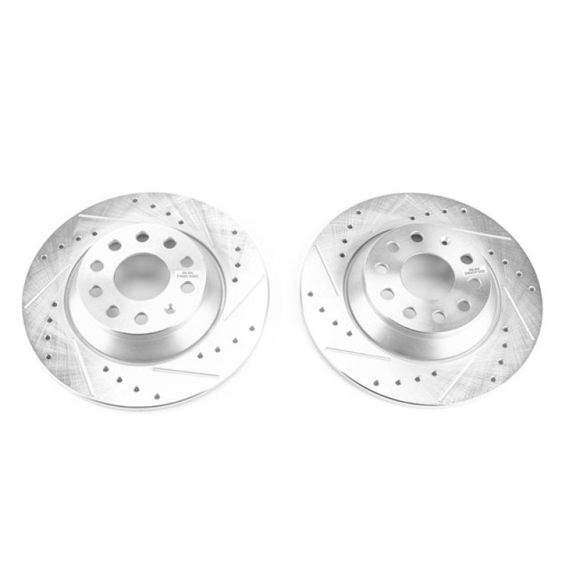 PSB Evolution Drill/Slot Rotor - Power Stop 15-16 Audi A3 Rear Evolution Drilled & Slotted Rotors - Pair