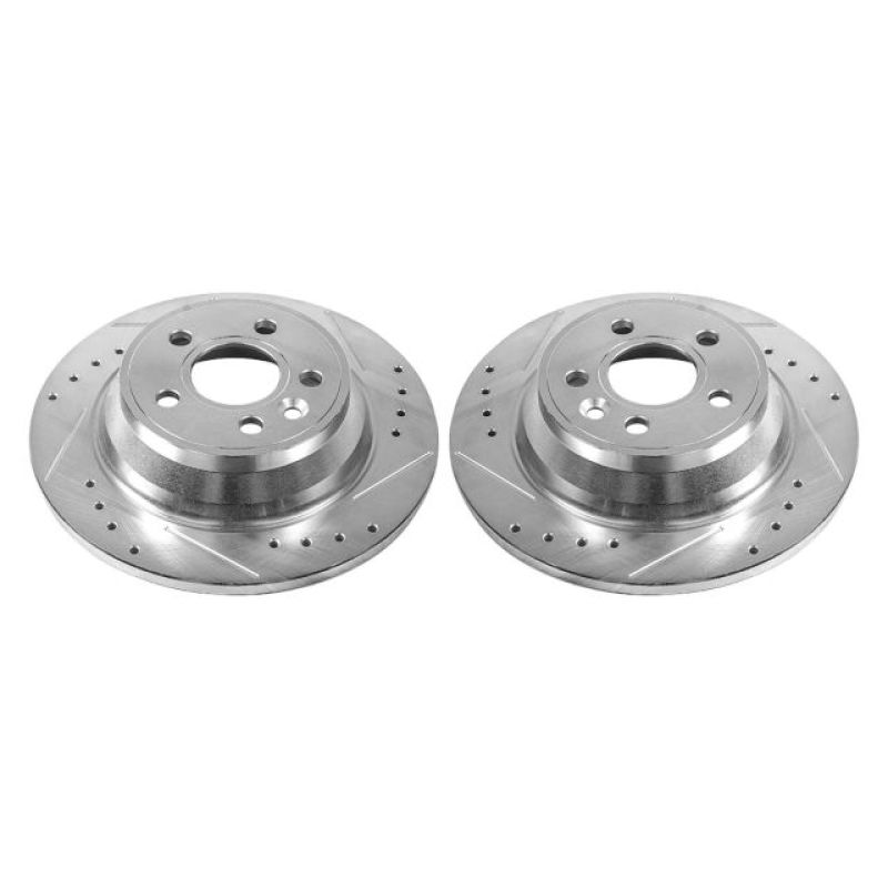 PSB Evolution Drill/Slot Rotor - Power Stop 07-11 Volvo S80 Rear Evolution Drilled & Slotted Rotors - Pair