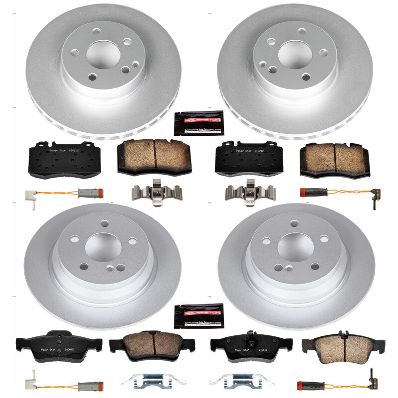 PSB Z23 Evolution Coated Kit - Power Stop 2006 Mercedes-Benz E350 Front and Rear Z23 Coated Brake Kit