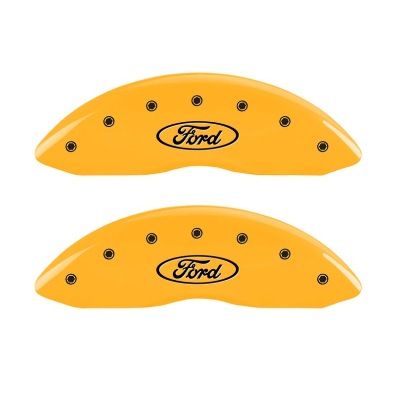 MGP Caliper Covers 2 Logo - MGP 2 Caliper Covers Engraved Front Oval Logo/Ford Yellow Finish Blk Char 1998 Ford E-150