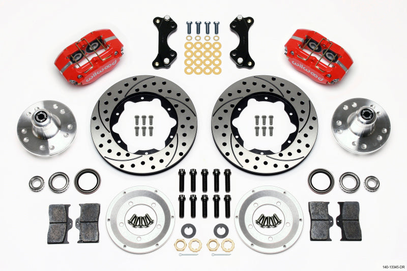 WIL Dynapro Brake Kit - Wilwood Dynapro Dust-Boot Front Kit 11.00in Drilled-Red WWE ProSpindle