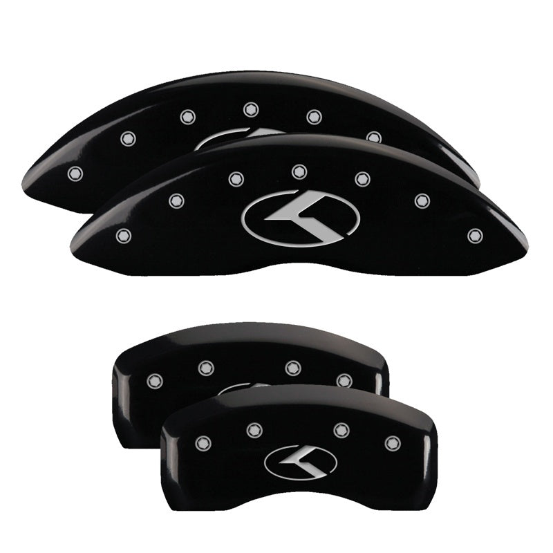 MGP Caliper Covers 4 Logo - MGP 4 Caliper Covers Engraved Front & Rear Circle K/Kia Black finish silver ch