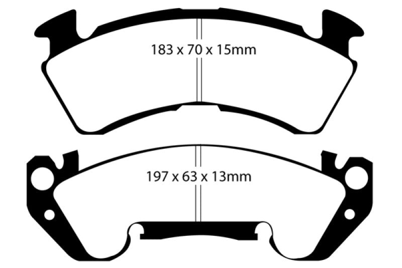 EBC Ultimax2 Brake Pad Sets - EBC 92-96 Chevrolet Caprice 4.3 Police Ultimax2 Front Brake Pads