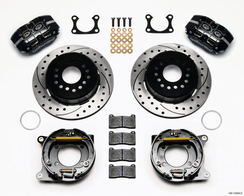 WIL Dynapro Brake Kit - Wilwood Dynapro Dust-Boot P/S Park Brake Kit Drilled Big Ford 2.36in Offset
