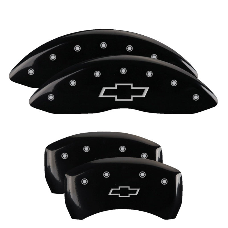 MGP Caliper Covers 4 Logo - MGP 4 Caliper Covers Engraved Front & Rear Bowtie Black finish silver ch