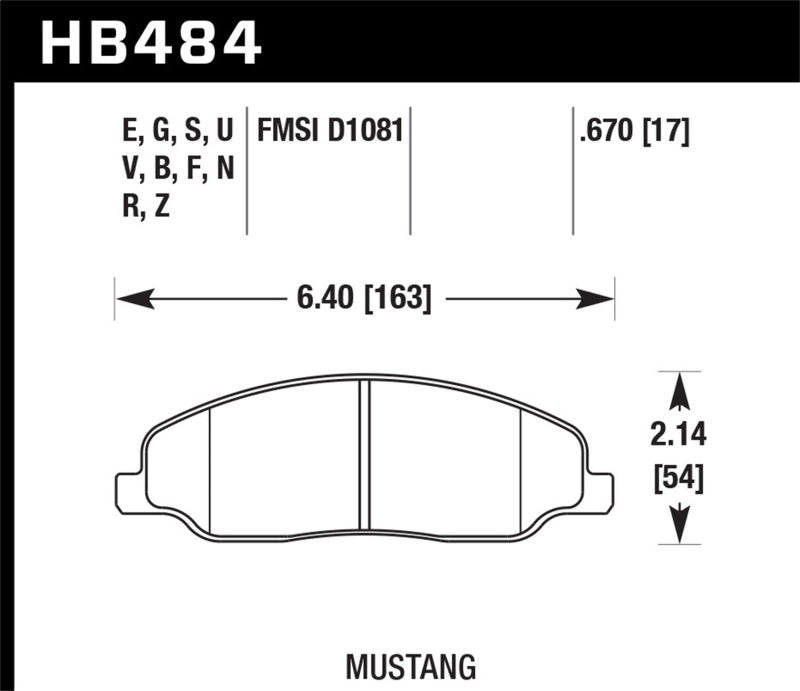 HAWK ER-1 Brake Pad Sets - Hawk 2010 Ford Mustang 4.0L Base Front ER-1 Brake Pads