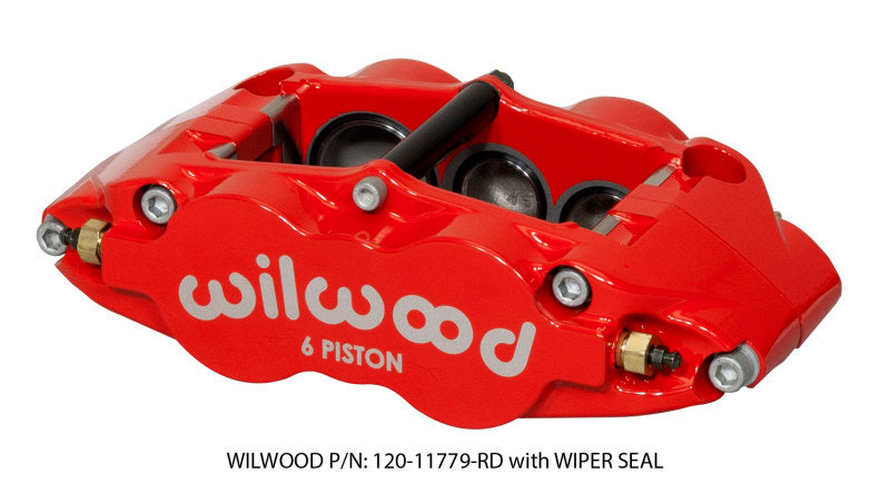 WIL Superlite Caliper - Wilwood Caliper-Narrow Superlite 6R-LH - Red 1.62/1.12/1.12in Pistons 1.25in Disc