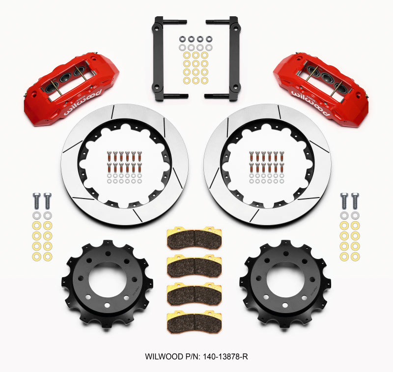 WIL TX6R Brake Kit - Wilwood TX6R Rear Kit 16.00in Red 1999-2010 GM H2 / 2500 4.63 Cntr