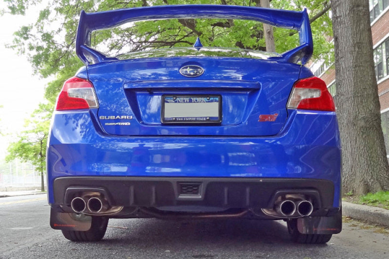 RAL UR White Flap/Red Logo - Rally Armor 15-21 Subaru WRX/STI White UR Mud Flap w/Red Logo