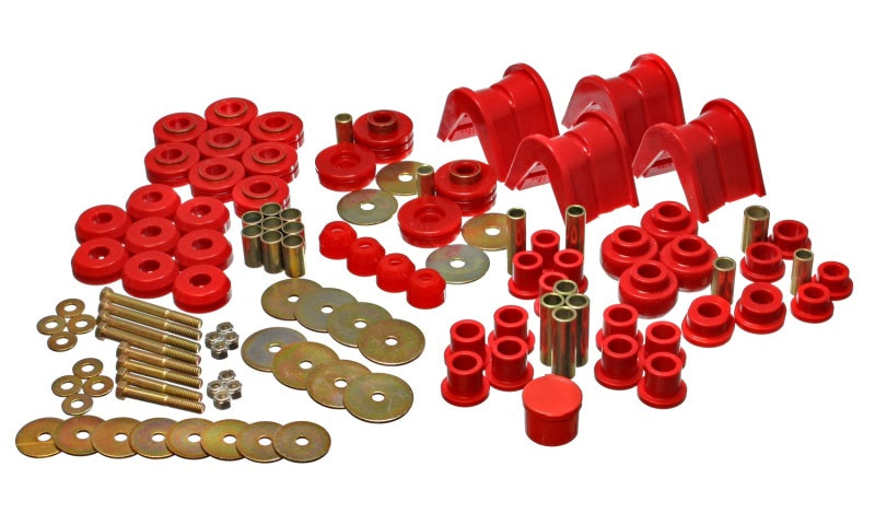 ES Hyper-Flex Sets - Red - Energy Suspension 66-77 Ford Bronco 4WD (w/ 2 Deg C-Bushings) Red Hyper-Flex Master Bushing Set