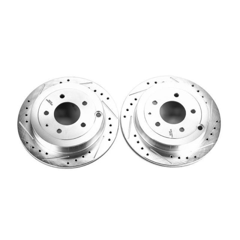 PSB Evolution Drill/Slot Rotor - Power Stop 92-95 Mazda 929 Rear Evolution Drilled & Slotted Rotors - Pair