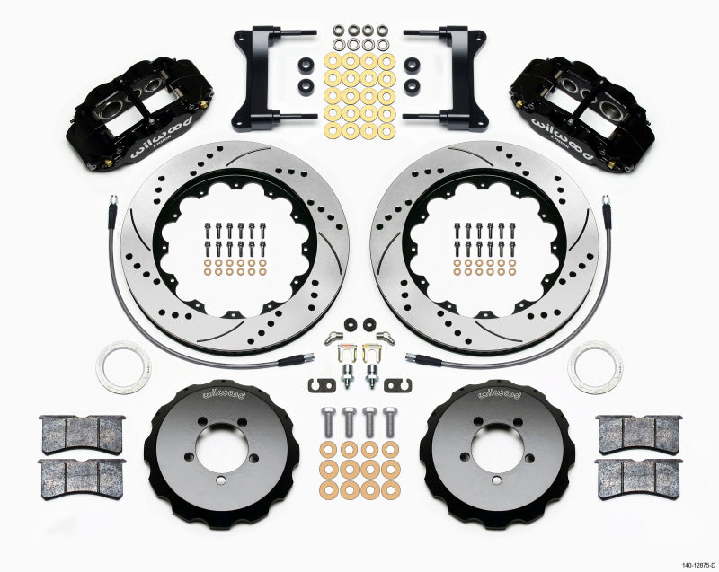 WIL Superlite Brake Kit - Wilwood Narrow Superlite 6R Front Hat Kit 14.00in Drilled 1999-2012 Subaru WRX w/Lines