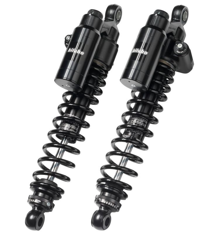 BIT WMT2 Twinshocks - Bitubo WMT2 Twinshocks Adj.: Spring Preload, Reb., Comp., Length 371mm, Piggyback Tank Dark Edition