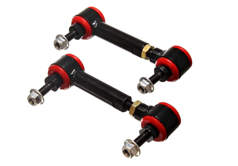ES End Links - Red - Energy Suspension Universal Red 3-3/4in-4-3/4in inAin Range Pivot Style End Link Set