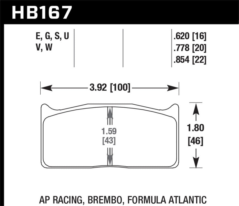 HAWK DTC-60 Brake Pad Sets - Hawk AP Racing  DTC-60 Race Brake Pads
