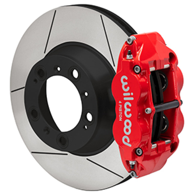 WIL Superlite Brake Kit - Wilwood 99-12 Porsche 911(996/997) Superlite 4R Rear Brake Kit Slotted 14.00in Rotor W/Lines - Red