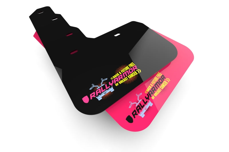 RAL BCE Pink Flap / Blk Logo - Rally Armor 10-14 Subaru Outback Pink Mud Flap BCE Logo