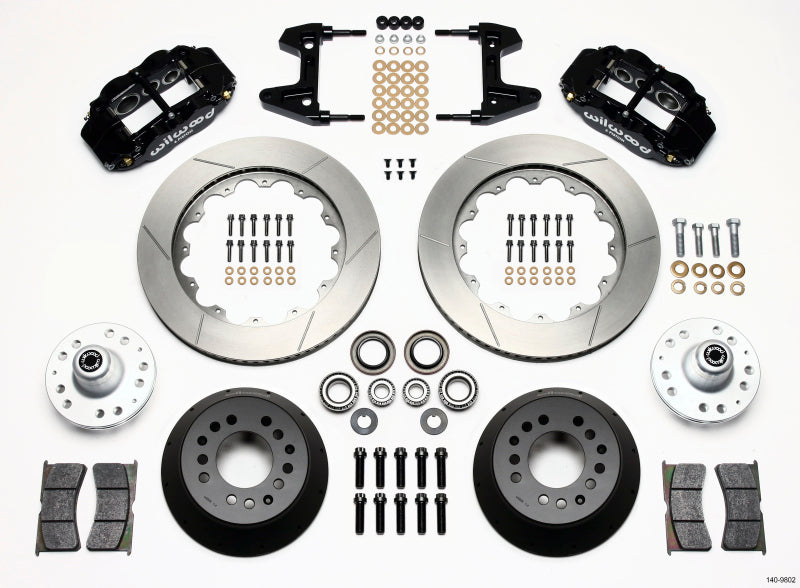 WIL Superlite Brake Kit - Wilwood Narrow Superlite 6R Front Hub Kit 14.00in 74-80 Pinto/Mustang II Disc Spindle only
