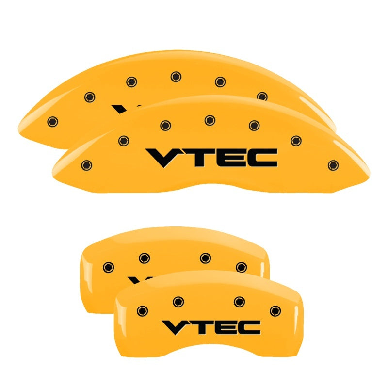 MGP Caliper Covers 4 Logo - MGP 4 Caliper Covers Engraved Front & Rear Vtech Yellow Finish Black Char 2008 Acura TL