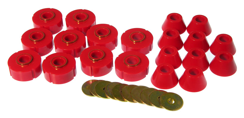 PRO Body/Subframe Bush - Red - Prothane 78-80 Chevy K10 Blazer Body Mount Kit - Red