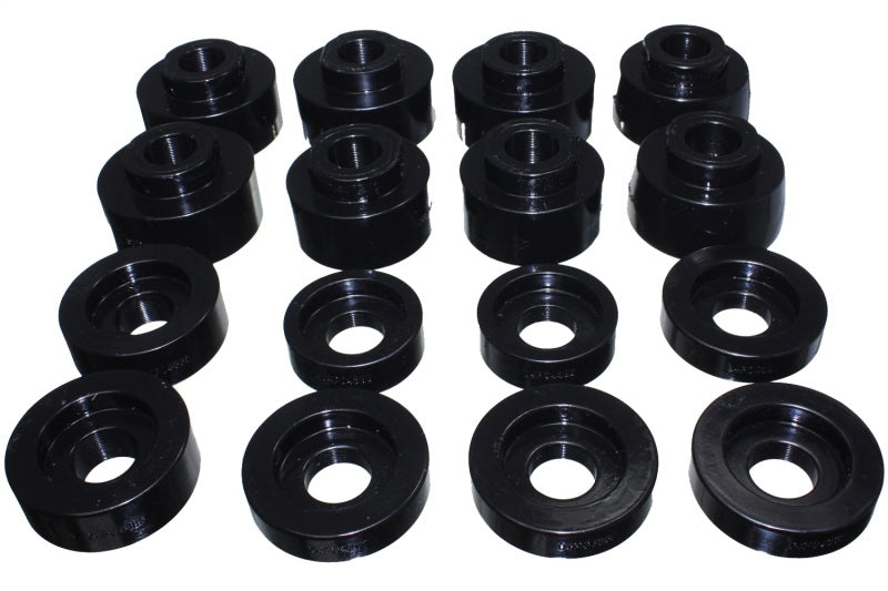 ES Body Mounts - Black - Energy Suspension 08-16 Ford F-250/F-350/F-450/F-550 Super Duty Crew Cab Black Body Mount Set