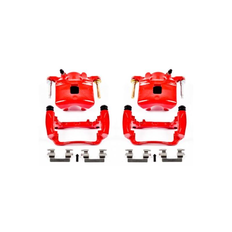 PSB Red Calipers - Power Stop 2007 Chevrolet Cobalt Front Red Calipers w/Brackets - Pair