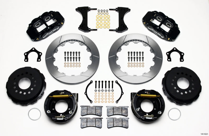 WIL Superlite Brake Kit - Wilwood Narrow Superlite 4R Rear P-Brk Kit 12.88in Ford 8.8 w/2.5in Offset-5 Lug
