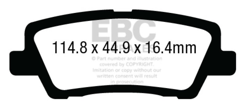 EBC Yellowstuff Brake Pad Sets - EBC 12+ Cadillac ATS 2.0 Turbo Yellowstuff Rear Brake Pads