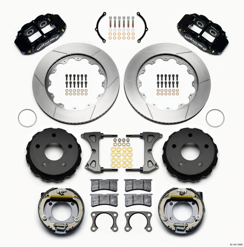 WIL Superlite Brake Kit - Wilwood Narrow Superlite 4R Rear P-Brk Kit 14.00in Big Ford New 2.38in Off Bronco 5 x 5.50