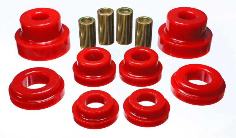 ES Subframe Bushings - Red - Energy Suspension 10 Chevy Camaro Red Rear Sub-Frame Mount Replacement Bushing Set
