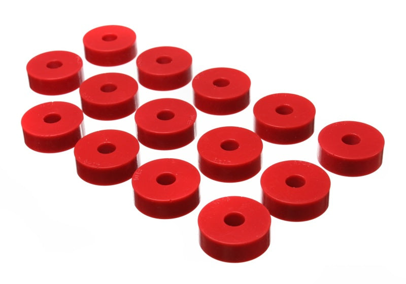 ES Body Mounts - Red - Energy Suspension 55-73 Jeep CJ5/CJ7/CJ8 Scrambler Red Body (Cab) Mount Set