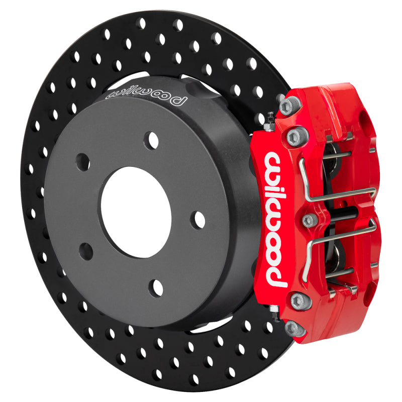 WIL UTV Big Brake Kits - Wilwood 22-24 Polaris RZR Turbo/ Pro R 5-Lug Rear Big Brake Kit - Slotted Rotors Red