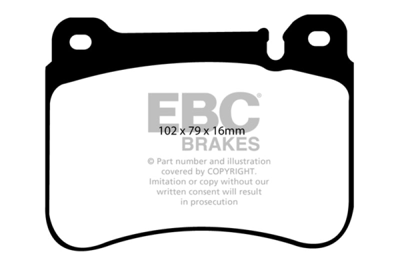 EBC Yellowstuff Brake Pad Sets - EBC 05-07 Mercedes-Benz C230 (W203) 2.5 Sport Sedan Yellowstuff Front Brake Pads