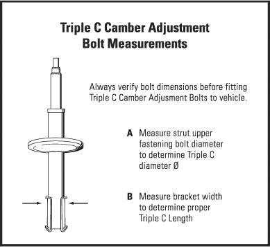 HR Triple C Adjusters - H&R TC116 Triple Camber Adjustment Bolts - 16mm