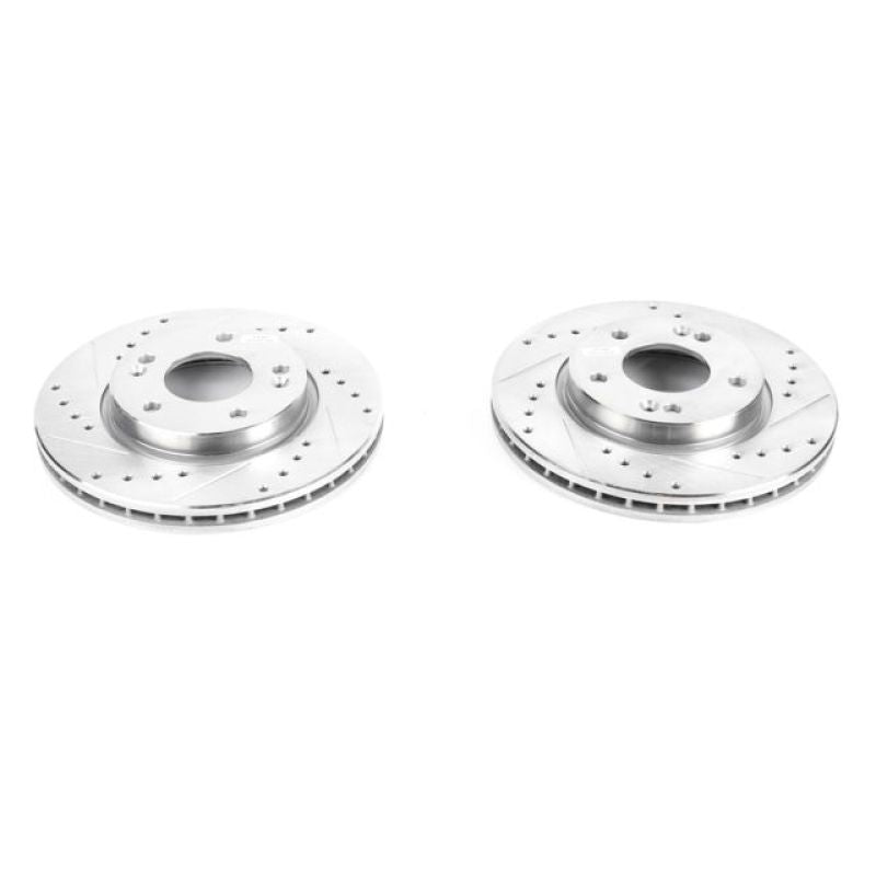 PSB Evolution Drill/Slot Rotor - Power Stop 07-10 Hyundai Elantra Front Evolution Drilled & Slotted Rotors - Pair