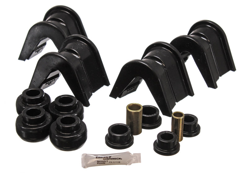 ES C-Bushings - Black - Energy Suspension 76-77 Ford Bronco/66-72 F-100/F-150 Blk 4 Deg Offset Complete 14 Pc C-Bushing Set