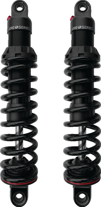PGR 490 Shocks - Progressive Harley-Davidson V-Rod 490 Series Shocks 13.0in Bushing - Black