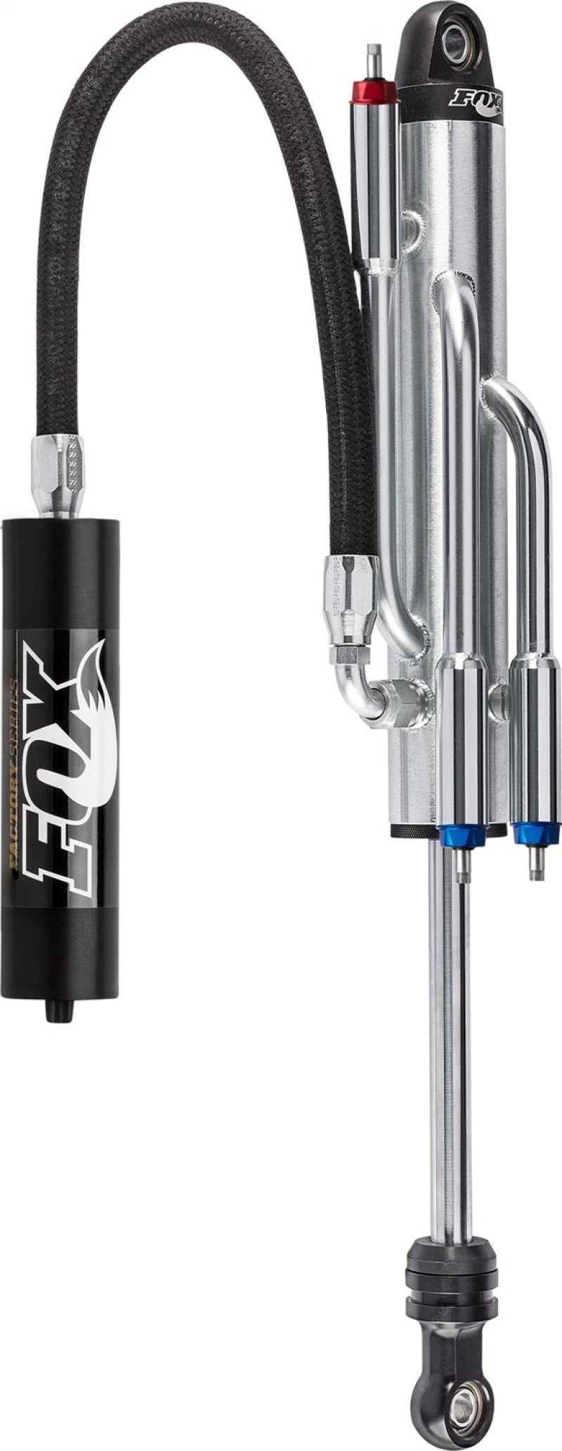 FOX 2.5 Factory Bypass Shock - Fox 2.5 Factory Series 18in. Remote Res. 3-Tube Bypass Shock (2 Cmp/1 Reb) 7/8in. Shft(21/70) - Blk