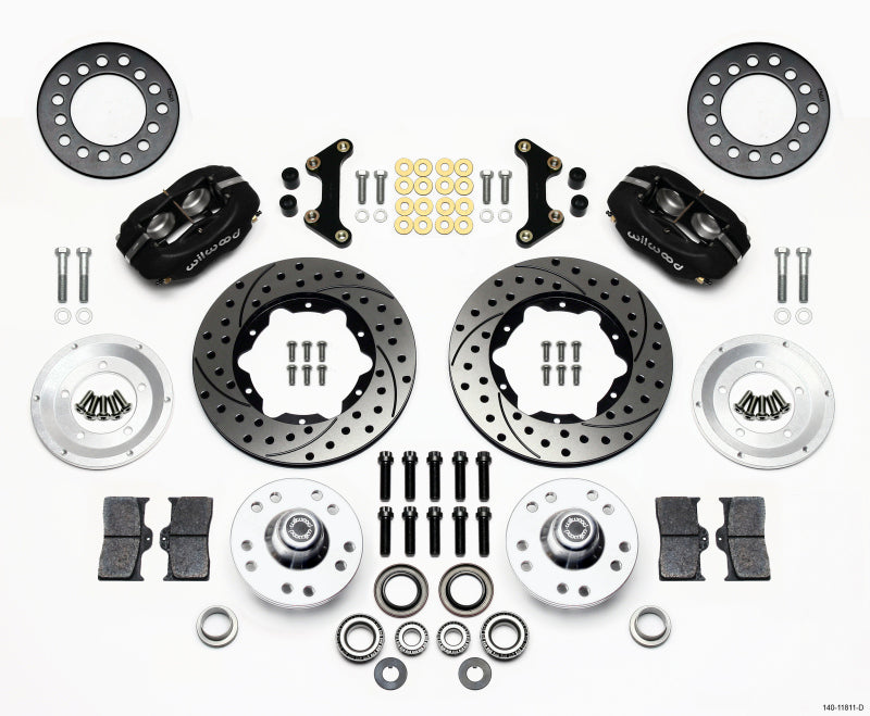 WIL Dynalite Brake Kit - Wilwood Forged Dynalite Front Kit 11.00in Drilled 49-54 Chevy / 53-62 Corvette