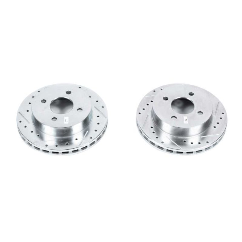 PSB Evolution Drill/Slot Rotor - Power Stop 1993 Ford Mustang Rear Evolution Drilled & Slotted Rotors - Pair