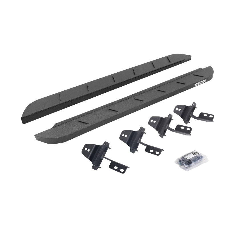 GOR RB10 Slim Running Boards - Go Rhino 07-18 Jeep Wrangler JK 2DR RB10 Slim Running Boards Kit (Incl. Brackets) - Bedliner Coating