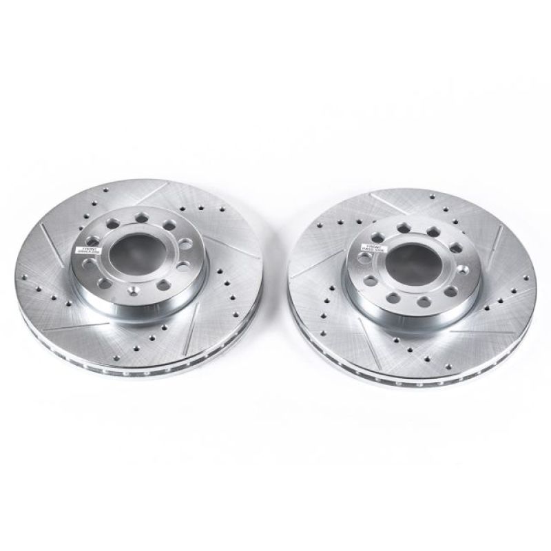 PSB Evolution Drill/Slot Rotor - Power Stop 10-13 Audi A3 Front Evolution Drilled & Slotted Rotors - Pair