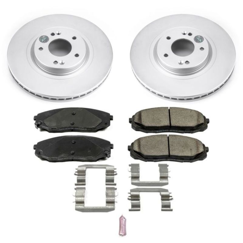 PSB Z17 Evolution Coated Kit - Power Stop 15-19 Kia Sedona Front Z17 Evolution Geomet Coated Brake Kit