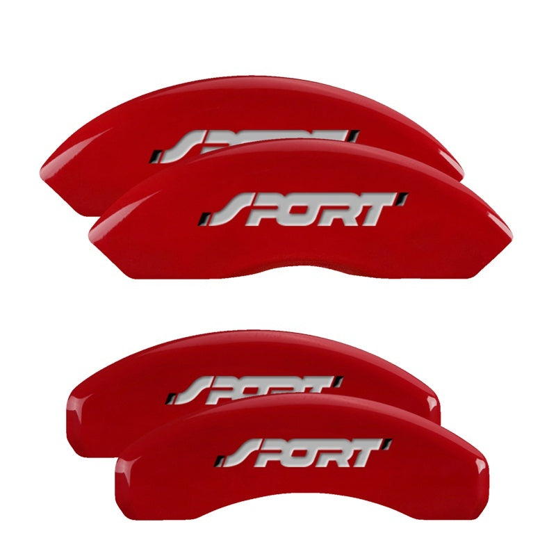 MGP Caliper Covers 4 Logo - MGP 4 Caliper Covers Engraved Front & Rear No bolts/Sport Red finish silver ch