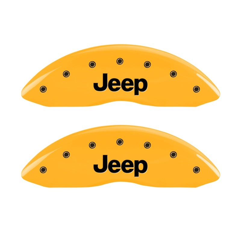MGP Caliper Covers 2 Logo - MGP Front set 2 Caliper Covers Engraved Front JEEP Yellow finish black ch