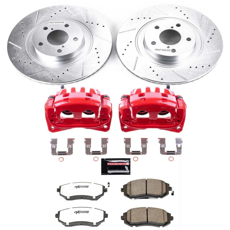 PSB Z26 Street Kit w/Cals - Power Stop 04-06 Subaru Baja Front Z26 Street Warrior Brake Kit w/Calipers