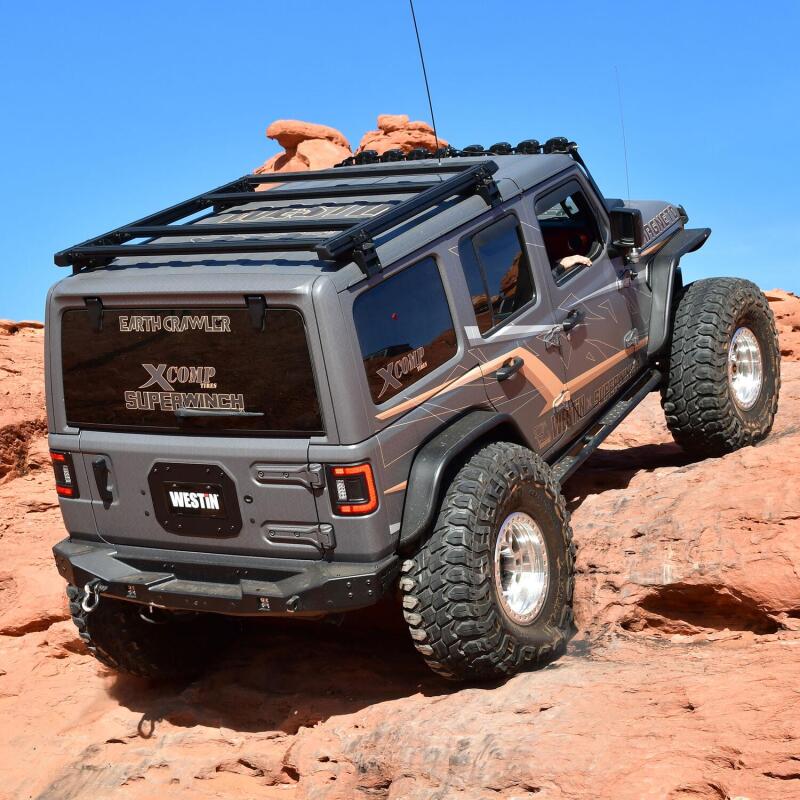 WES Tire Carrier - Westin 18-25 Wrangler JL Spare Tire Delete Plate - Tex. Blk