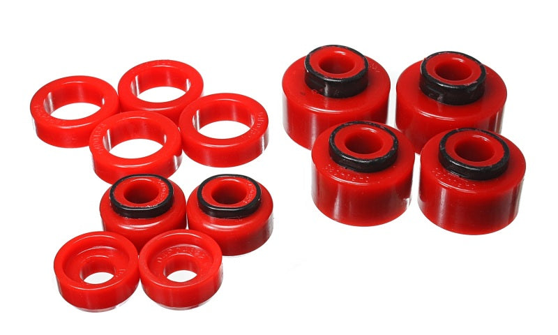 ES Body Mounts - Red - Energy Suspension 05-07 Ford F250/F350 2/4WD Red Body Mount Set