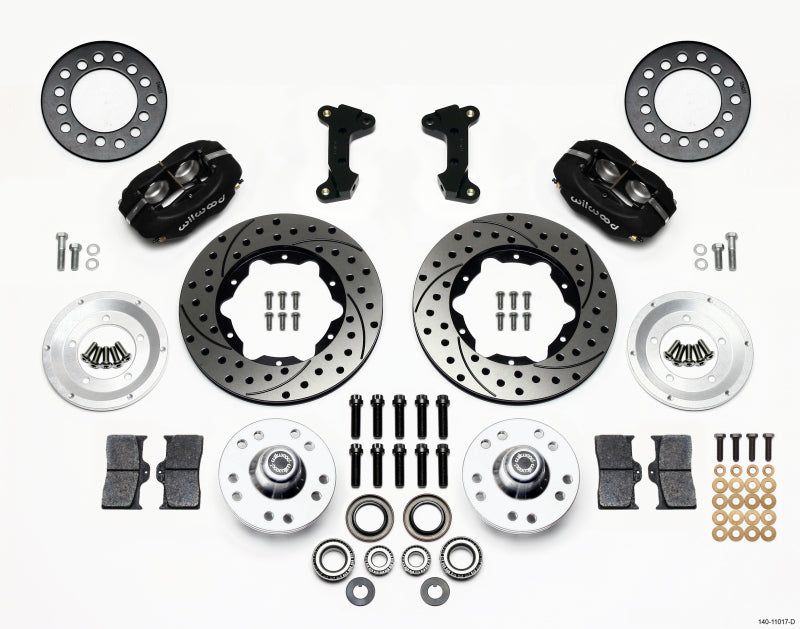 WIL Dynalite Brake Kit - Wilwood Forged Dynalite Front Kit 11.00in Drilled 74-80 Pinto/Mustang II Disc Spindle only