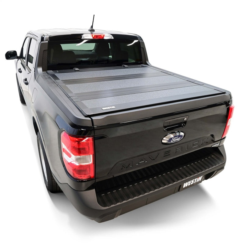 WES Hard Tri-Fold Tonneau Covers - Westin 22-26 Ford Maverick 4WD 4ft. 6in. Bed Hard Tri-Fold Tonneau Cover - Black